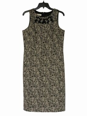 ​Evan-Picone Size 10 Geometric Sheath Dress Cream Khaki Coffee ☕